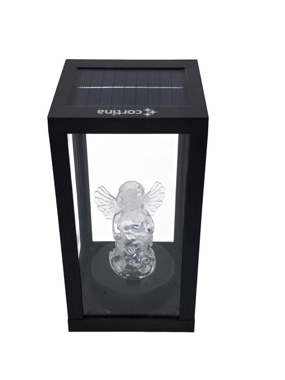 Znicz Solarny LED z Aniołkiem – Elegancki Lampion Solarny na Grób (1).png