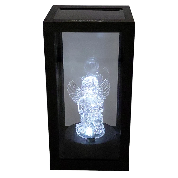 Znicz Solarny LED z Aniołkiem – Elegancki Lampion Solarny na Grób (3).webp