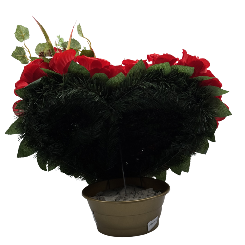 Stroik Nagrobny Serce z czerwonych róż Elegancka kompozycja na Grób (4).png