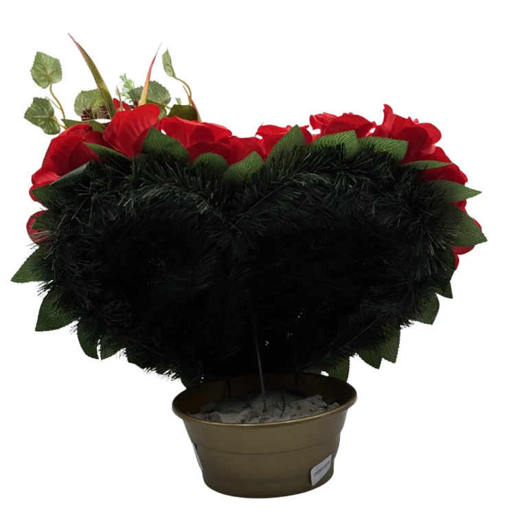 Stroik Nagrobny Serce z czerwonych róż Elegancka kompozycja na Grób (4).png
