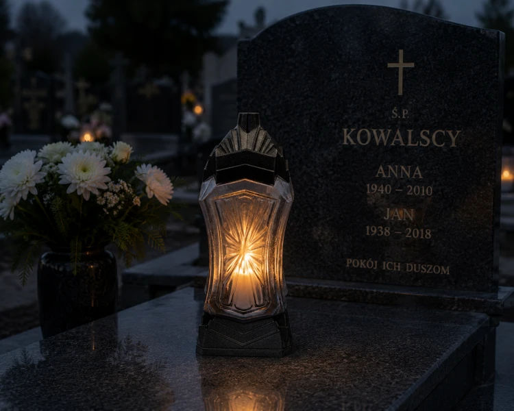 Znicz Artstyczny Elegancki Nowoczesny Lampion Nagrobny Dymny z Wkładem.png