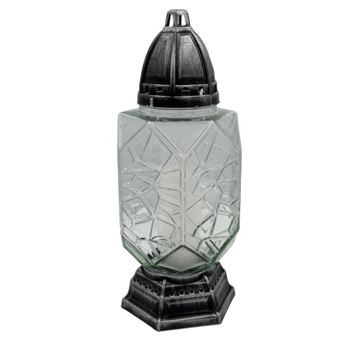 Znicz Castel Szklany Premium z Efektem Kryształu 31cm z Wkładem (4).jpg