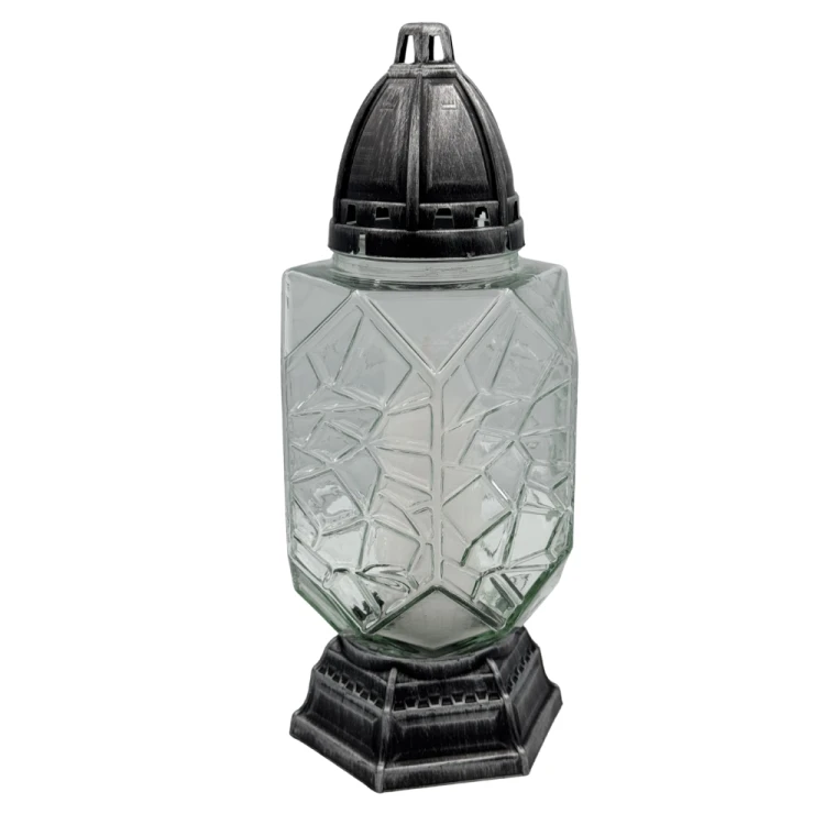 Znicz Castel Szklany Premium z Efektem Kryształu 31cm z Wkładem (4).jpg
