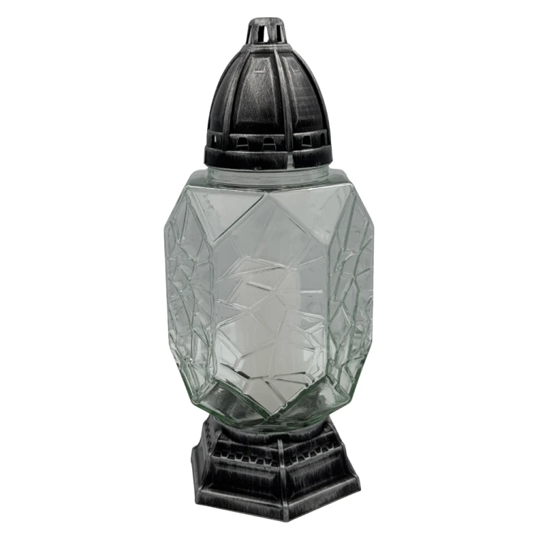 Znicz Castel Szklany Premium z Efektem Kryształu 31cm z Wkładem (5).jpg