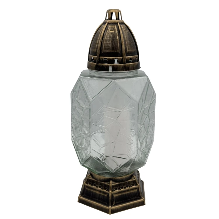 Znicz Castel Szklany Premium z Efektem Kryształu 31cm z Wkładem (8).jpg