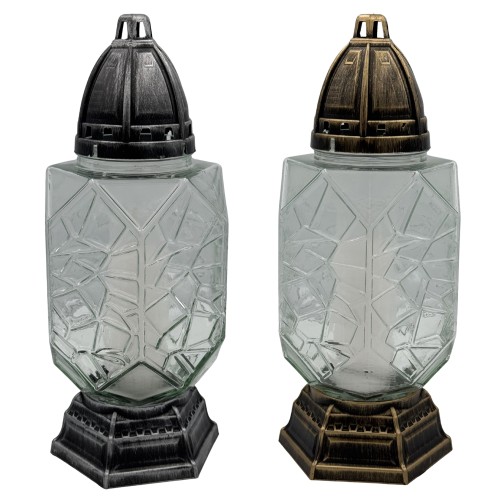 Znicz Castel Szklany Premium z Efektem Kryształu 31cm z Wkładem (1).jpg