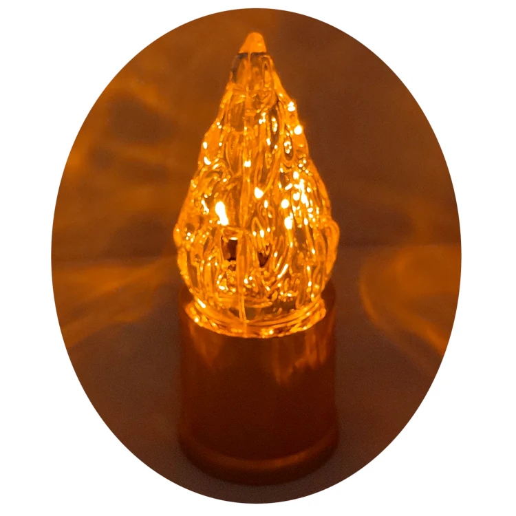 Świeczka złota LED wkład do zniczy żywy płomień z bateriami 15 cm (2).webp