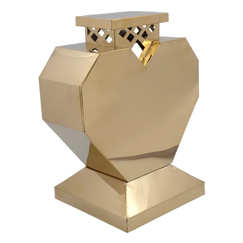Znicz Nowoczesny Metalowy Geometryczny Serce Lampion pod Wkłady LED (3).webp