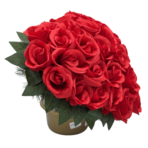 Stroik na grób pomnik w kształcie serca czerwone róże mały kompozycja kwiaty (6).png
