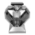 Znicz Nowoczesny Metalowy Geometryczny Serce Lampion pod Wkłady LED Srebrny (2).webp