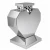 Znicz Nowoczesny Metalowy Geometryczny Serce Lampion pod Wkłady LED Srebrny (4).webp