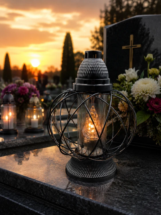 Elegancki znicz metalowy ażurowy KULA