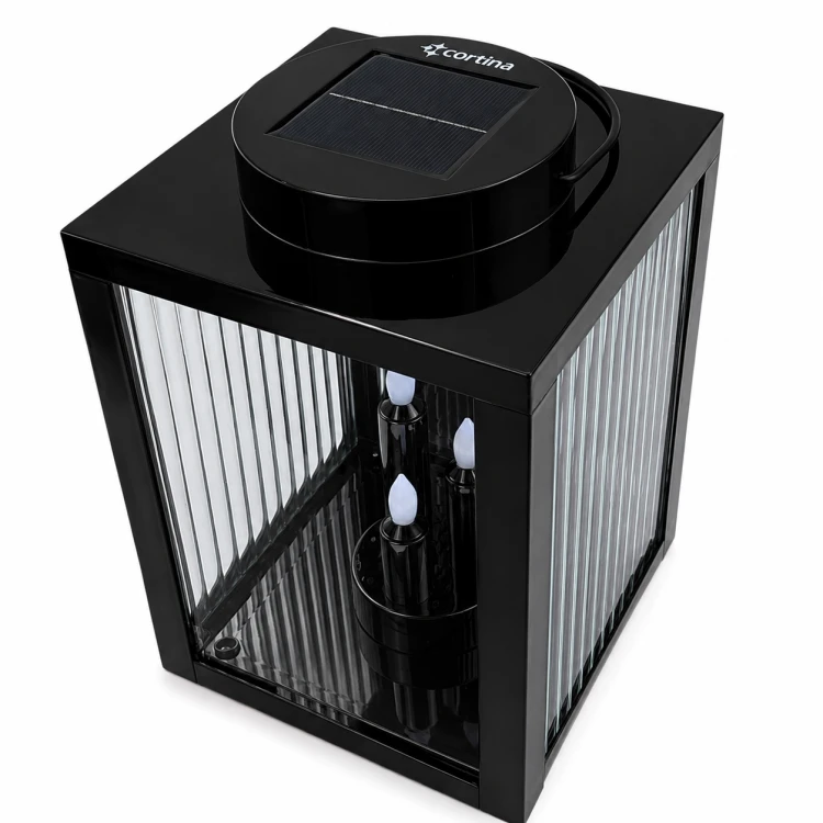 Nowoczesny znicz solarny LED z efektownym lustrzanym wnętrzem czarny 4.png