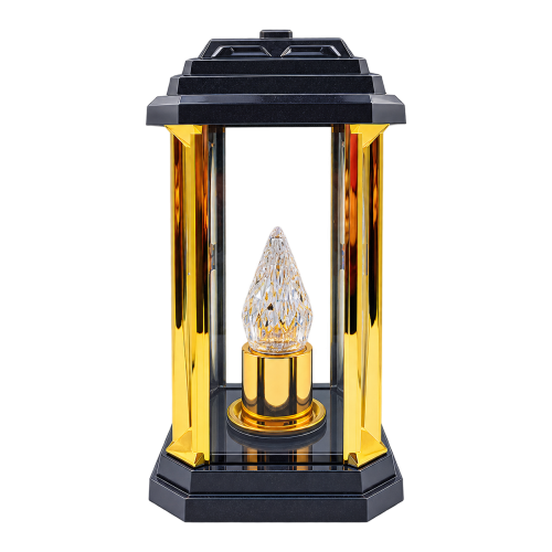 Znicz kapliczka premium czarno-złota – elegancki model premium