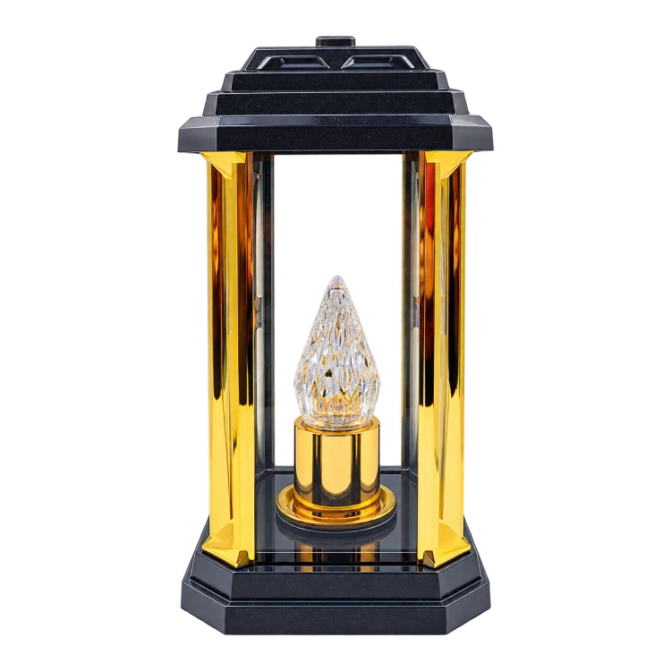 Znicz kapliczka premium czarno-złota – elegancki model premium