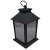 Lampion LED z trzema świecami PREMIUM – ciepłe światło, czarny