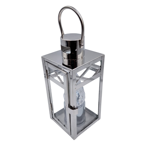 Znicz metalowy typu lampion – złoty / srebrny