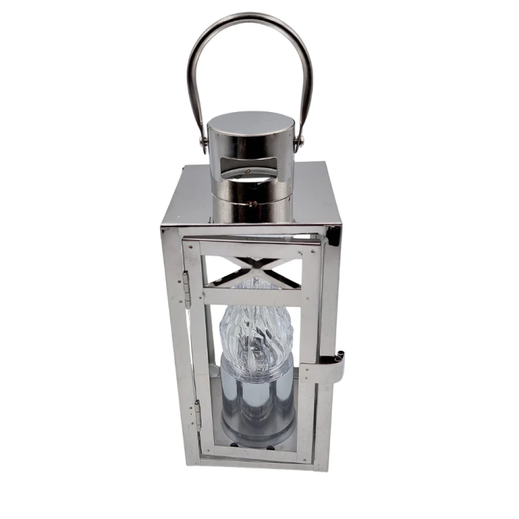 Znicz metalowy typu lampion – złoty / srebrny
