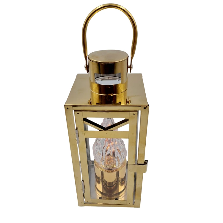 Znicz metalowy typu lampion – złoty / srebrny