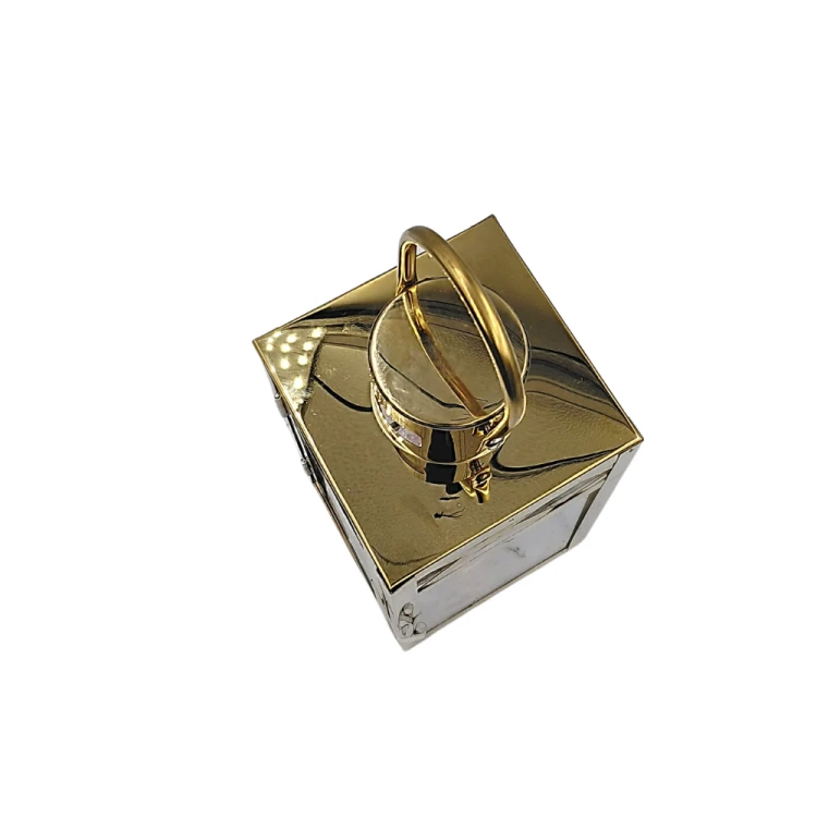 Znicz metalowy typu lampion – złoty / srebrny