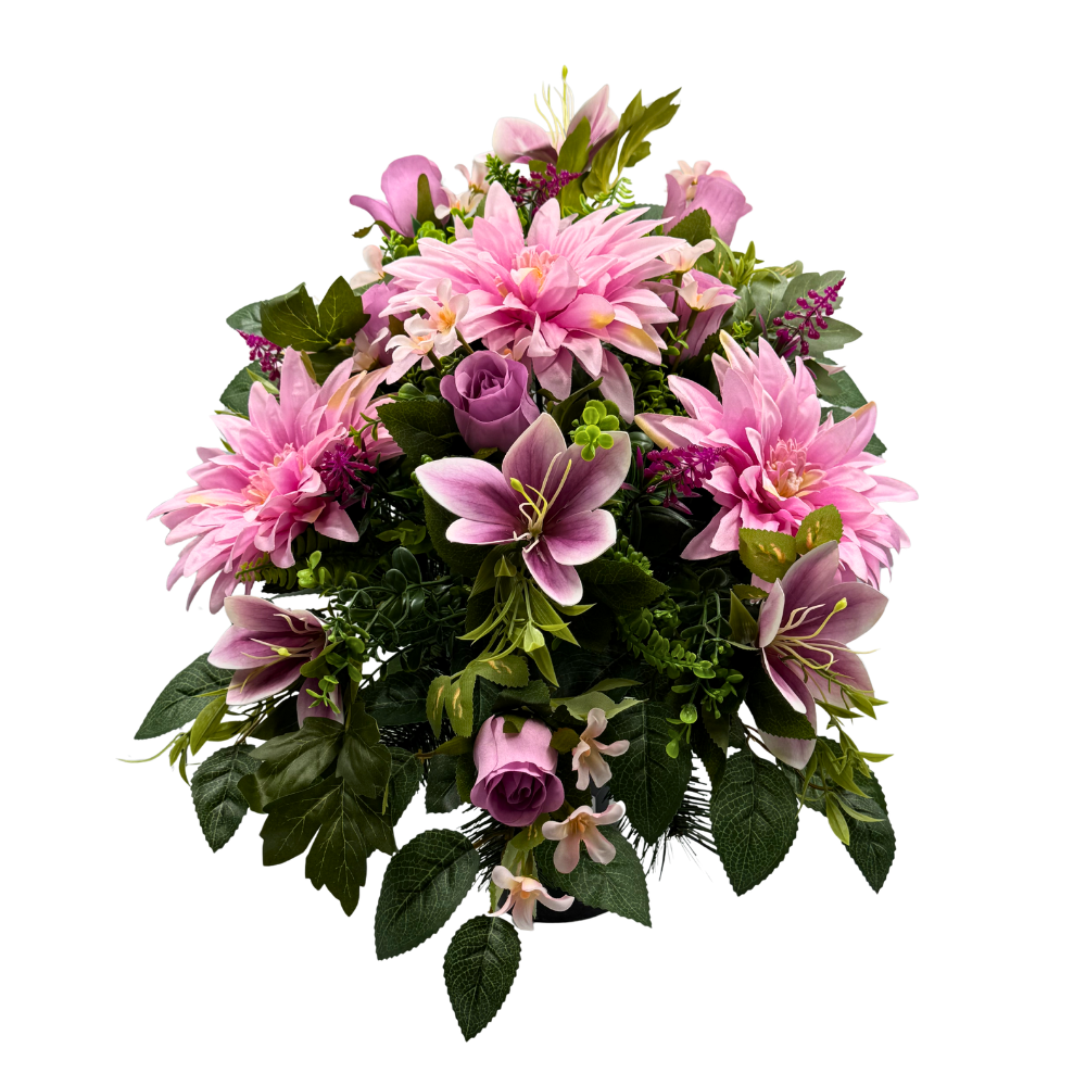 Komplet Stroik nagrobny z daliami i liliami Kompozycja Misa + Wazon (6).png
