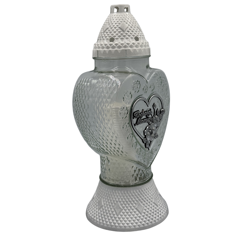 Znicz Szklany Serce Kochanej Mamie 38cm Elegancki Lampion Nagrobny Premium z Wkładem  (3).png