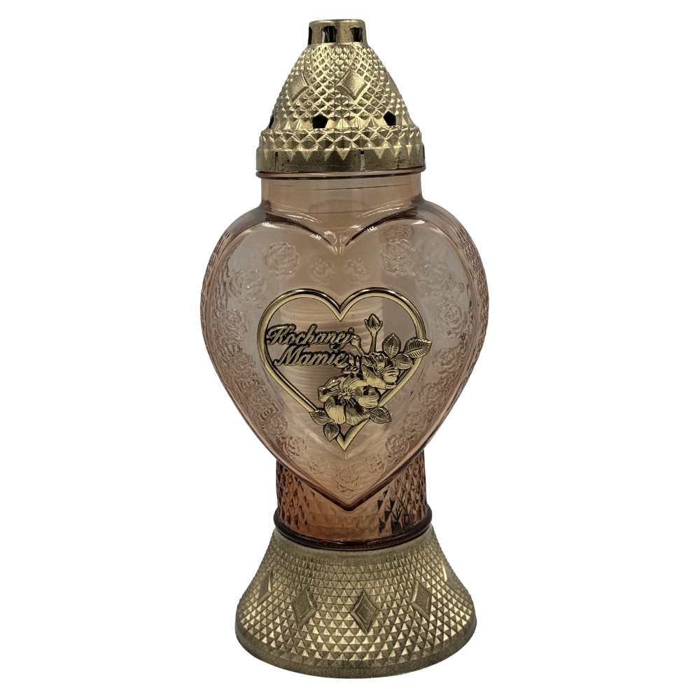 Znicz Szklany Serce Kochanej Mamie 38cm Elegancki Lampion Nagrobny Premium z Wkładem  (8).png