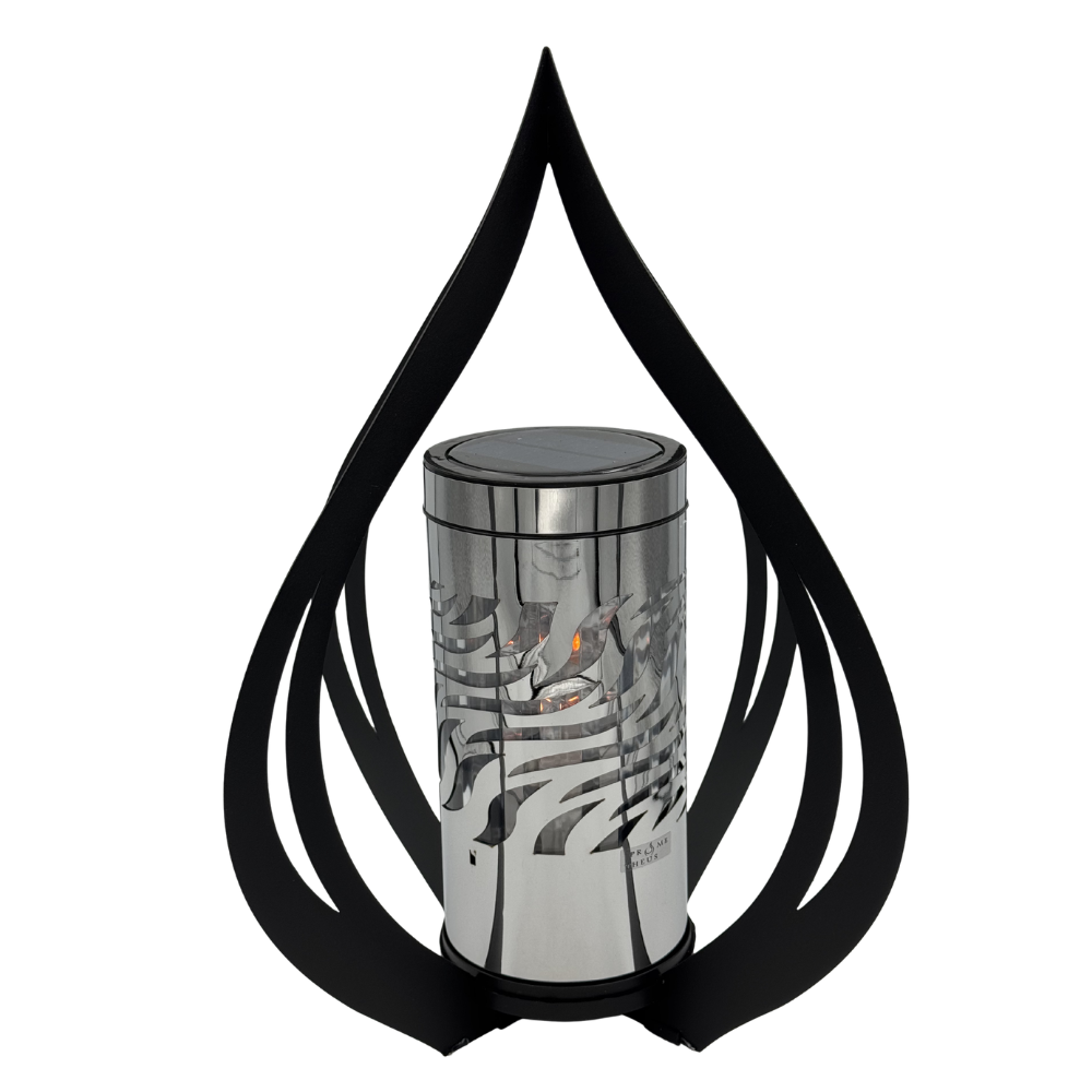 Znicz Solarny LED Nowoczesna Latarnia Płomień Paris 42cm (4).png
