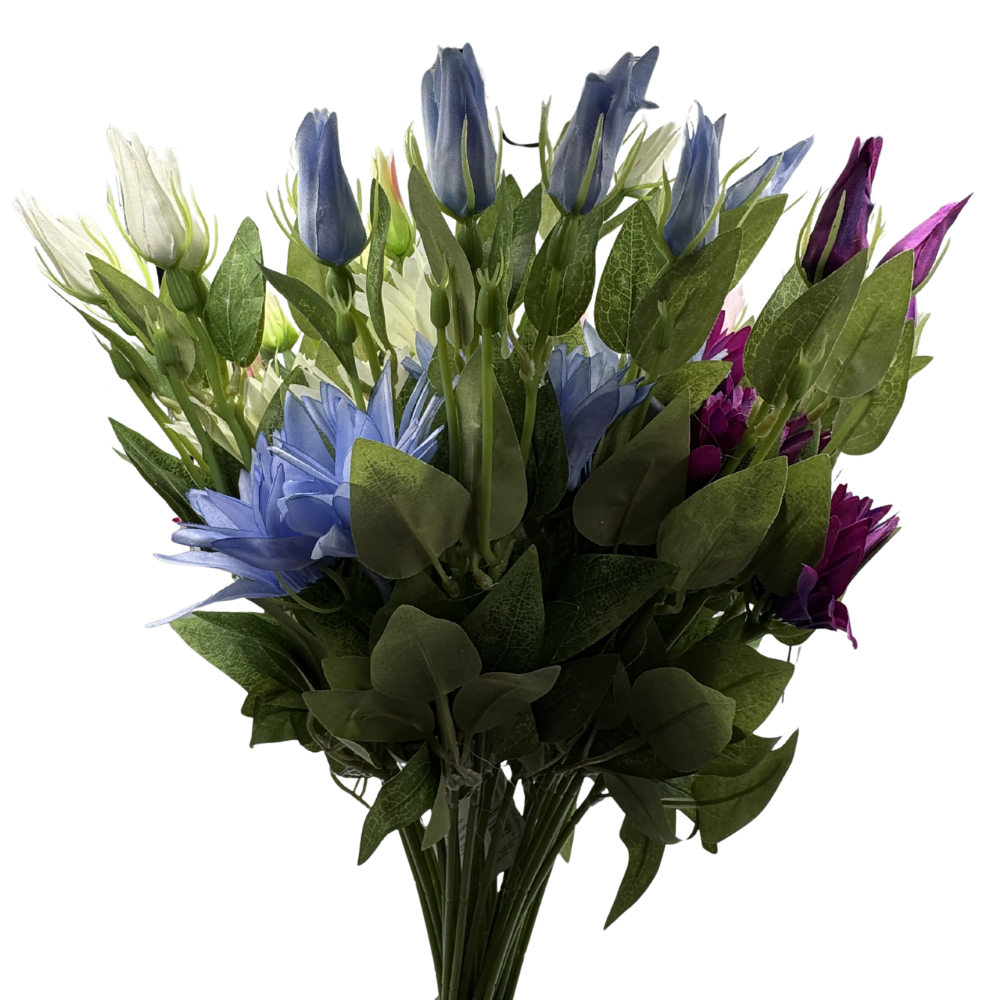 Bukiet Sztucznych Kwiatów Clematis Powojnik Wiązka 6szt Ozdoba do Stroików Kompozycji Florystycznych (2).png