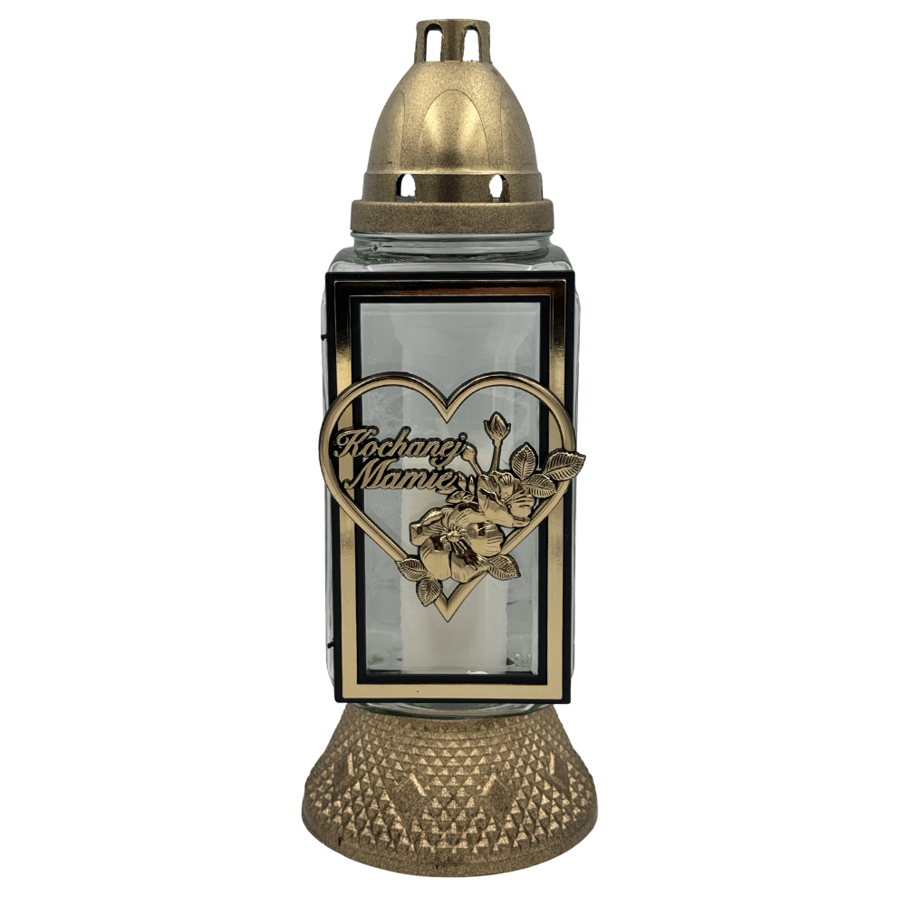 Znicz Kapliczka „Kochanej Mamie” Elegancki Lampion z sercem ramka (10).png