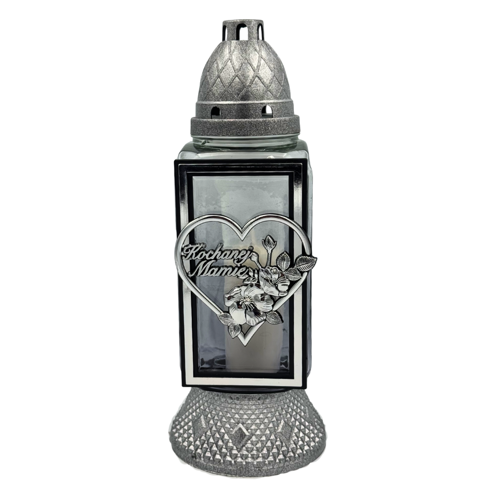 Znicz Kapliczka „Kochanej Mamie” Elegancki Lampion z sercem ramka (2).png