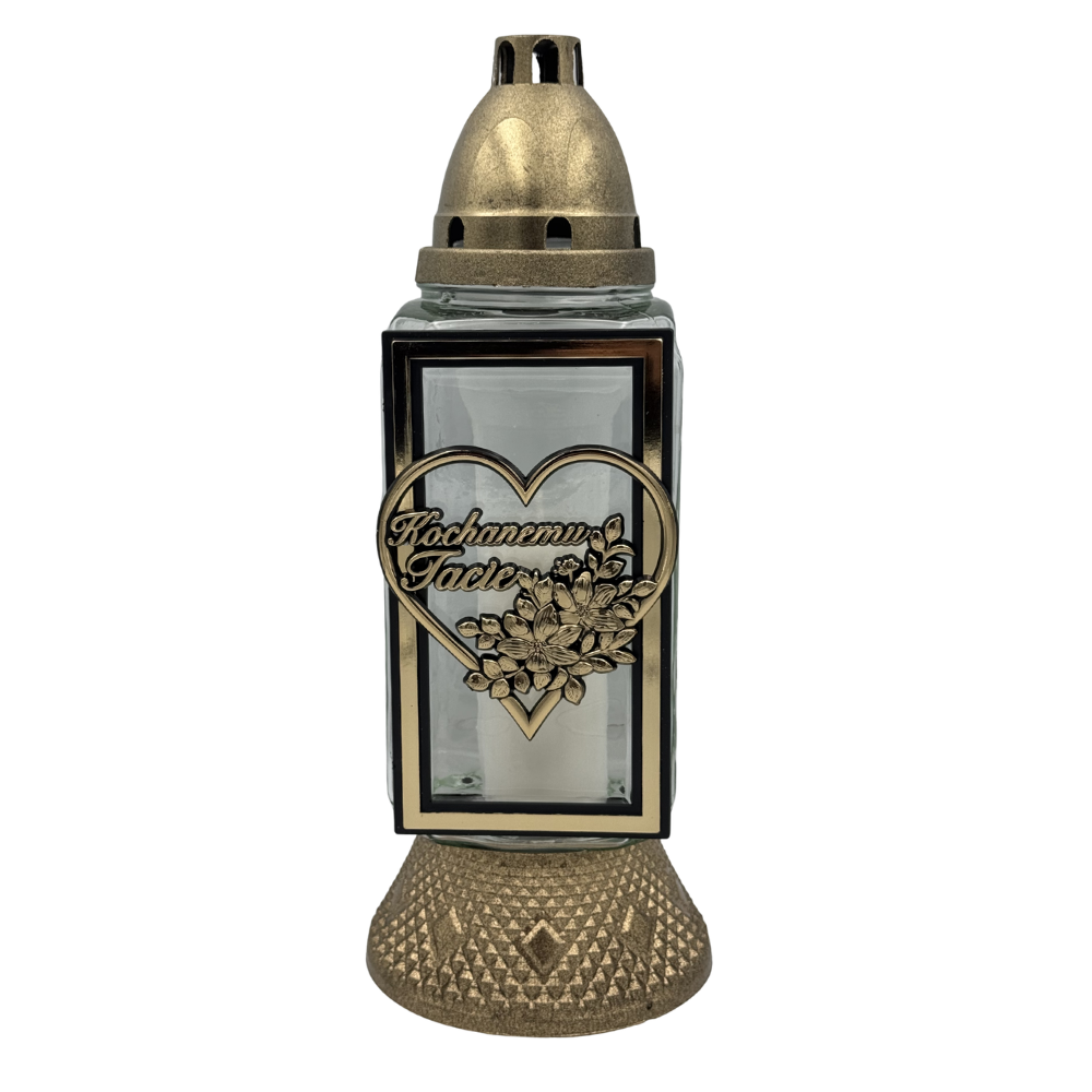 Znicz Kapliczka „Kochanemu Tacie” Elegancki Lampion z sercem ramka z Wkładem (8).png