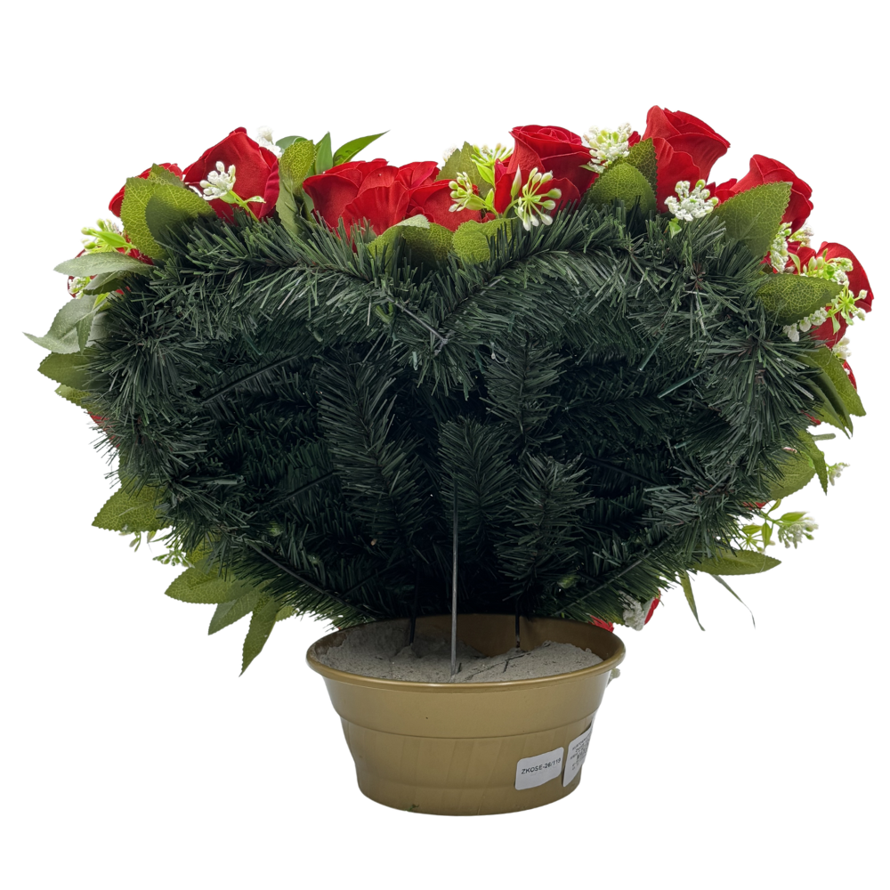 Stroik Nagrobny Serce z czerwonych róż Elegancka kompozycja dla mamy Kochanej Mamie (5).png