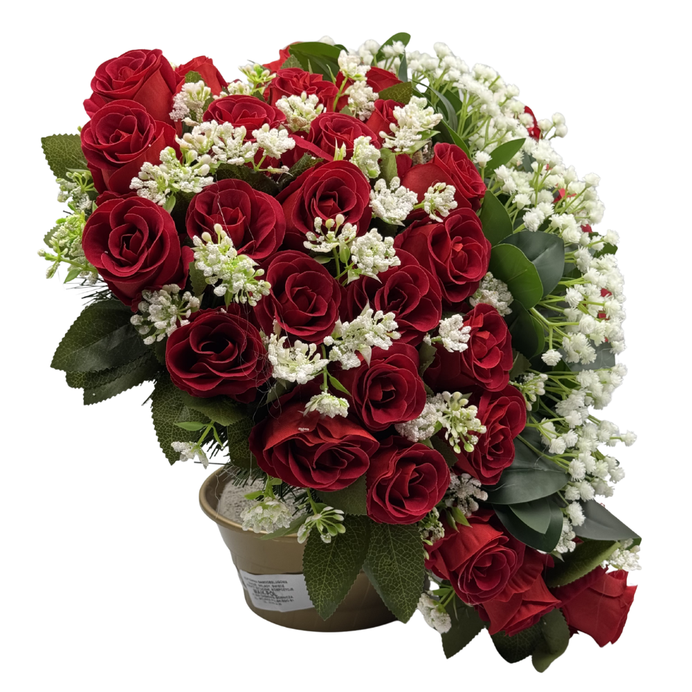 Stroik Nagrobny Serce z czerwonych róż Elegancka kompozycja dla mamy Kochanej Mamie (6).png