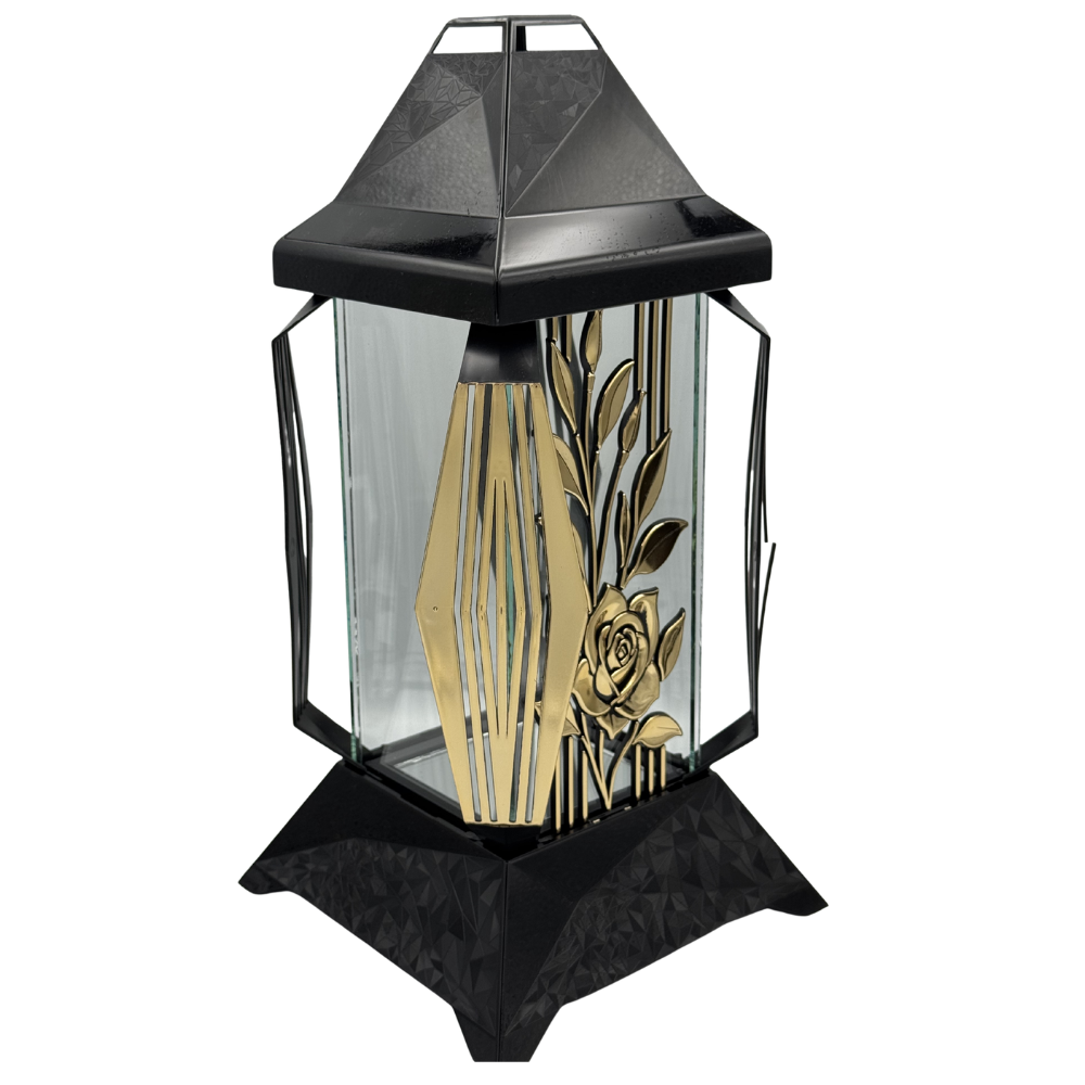 Znicz Kapliczka z Różą Elegancki Znicz Nagrobny Premium Lampion (8).png