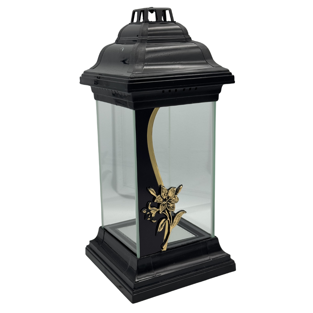 Znicz Kapliczka z Kwiatem Lilią Elegancki Znicz Nagrobny Lampion (4).png