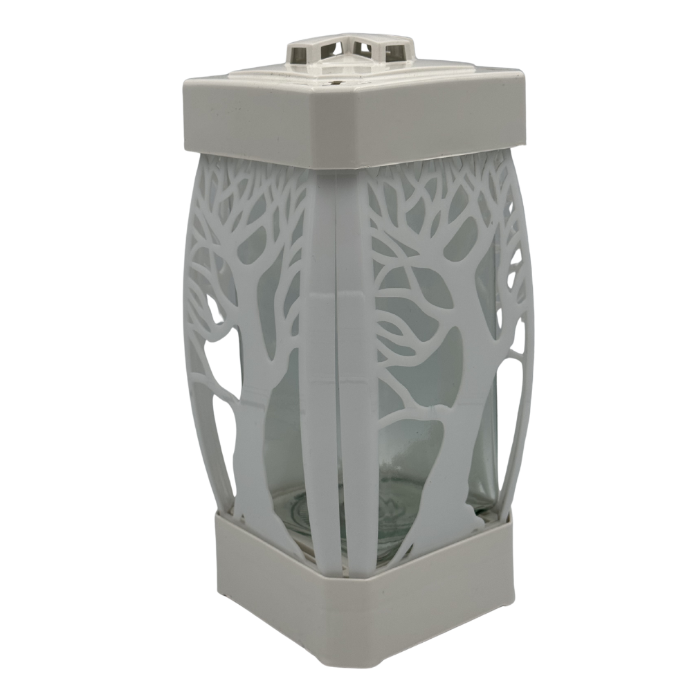 Biały Znicz z Motywem Drzewa Elegancki Lampion Nagrobny Kapliczka Glamour (4).png