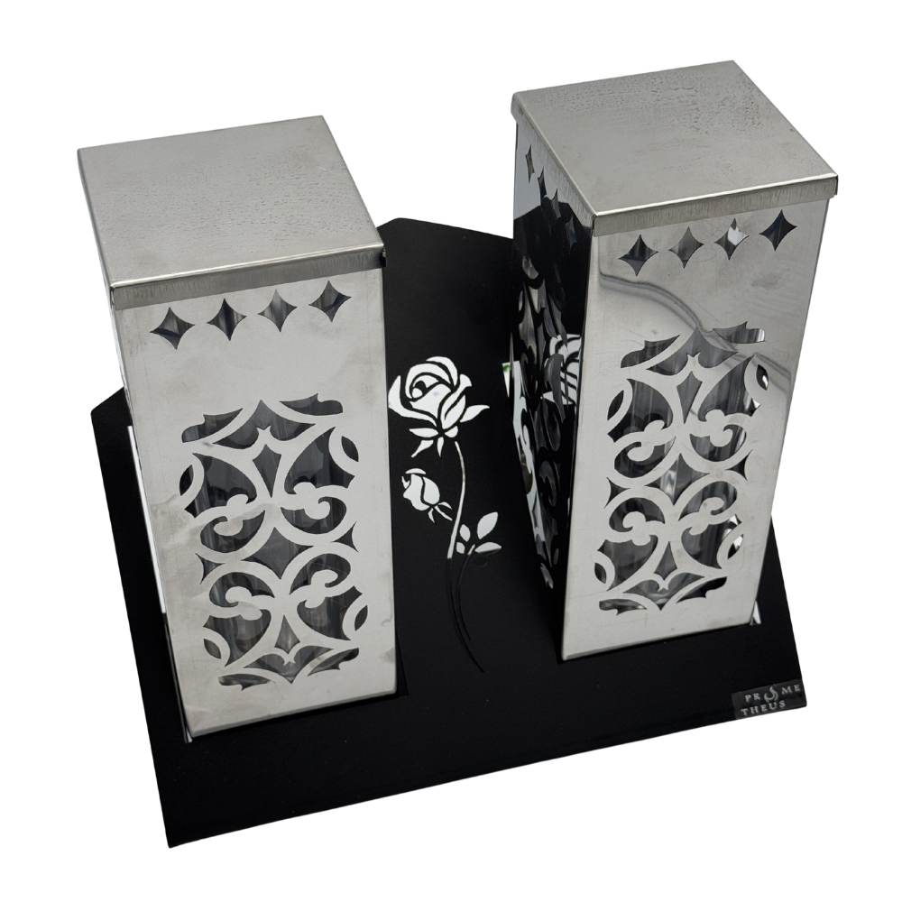 Znicz Komplet Paris D Duo Znicz Nagrobny Premium Elegancki z różą (2).png