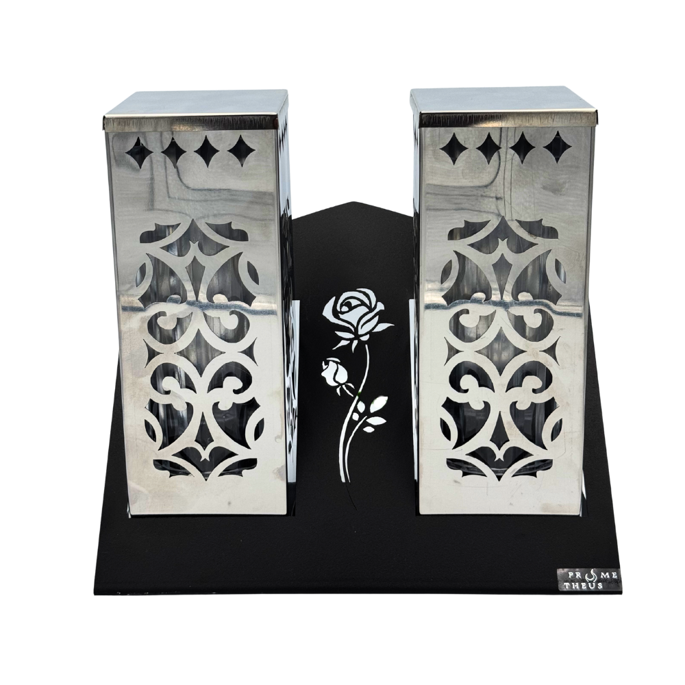 Znicz Komplet Paris D Duo Znicz Nagrobny Premium Elegancki z różą (1).png