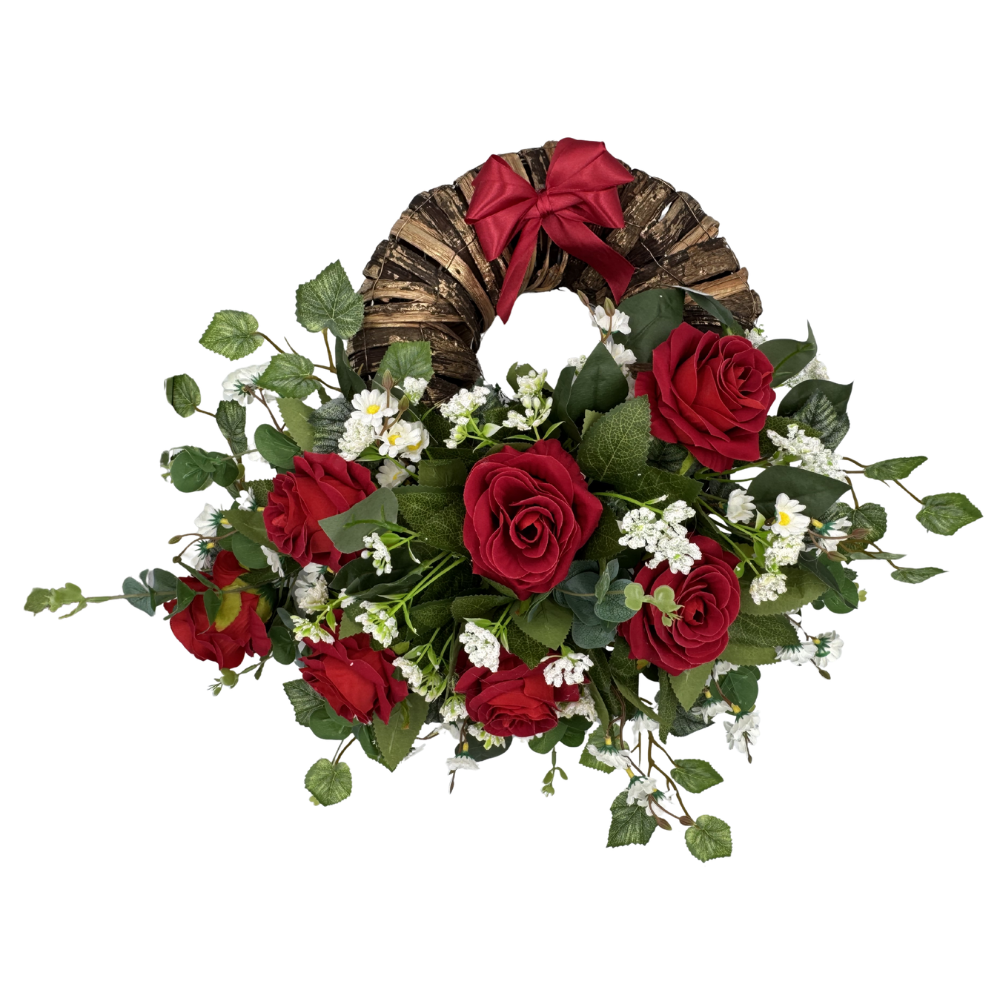 Stroik wieniec z czerwonymi różami Elegancka dekoracja nagrobna (4).png