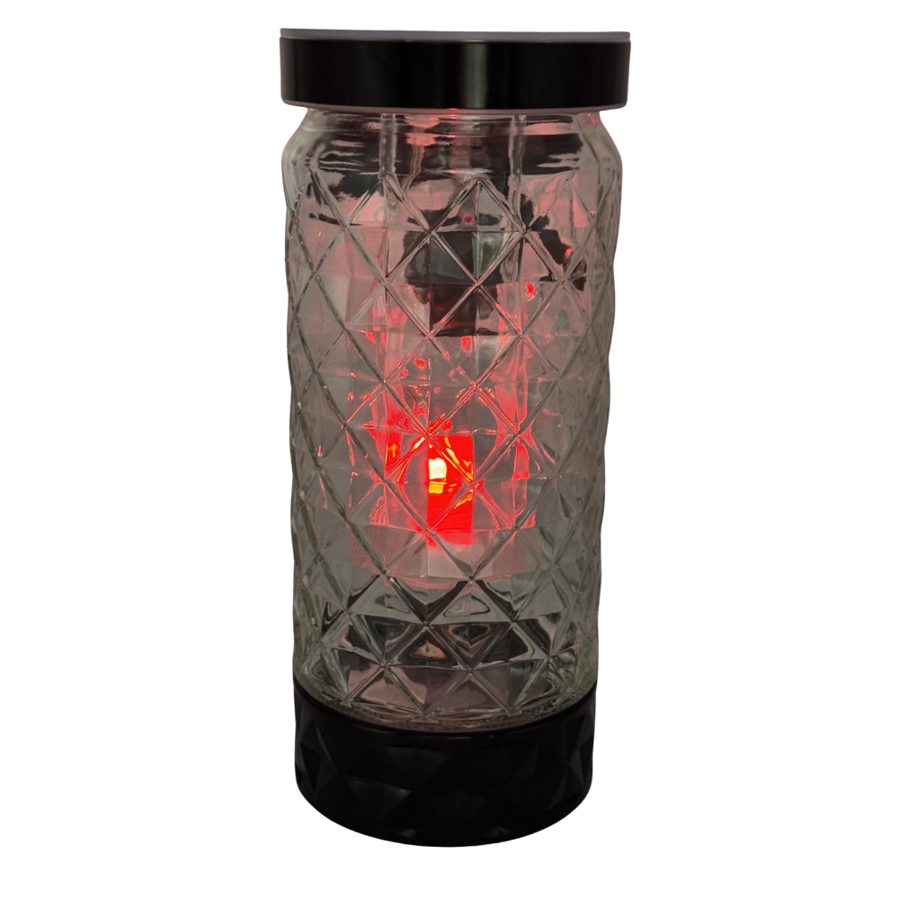 Znicz Solarny LED z Czerwonym Światłem Elegancki Znicz na Grób z Zawieszką Serce (7).png