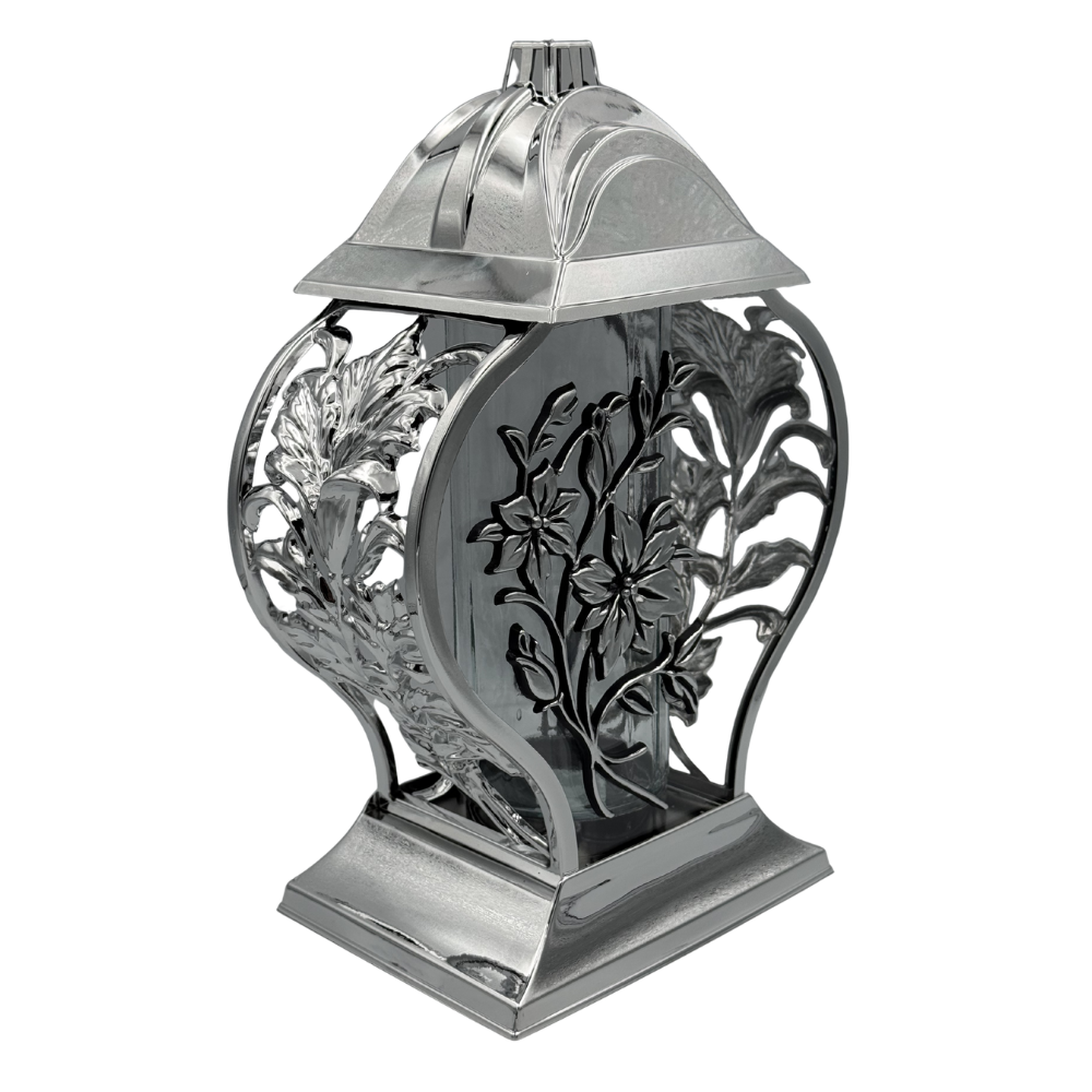 Znicz Kapliczka z Motywem Kwiatów Elegancki Lampion Nagrobny z Lilią (7).png