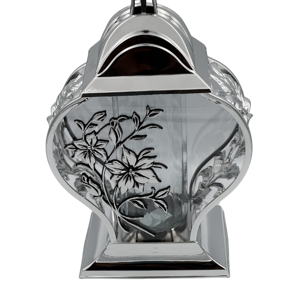 Znicz Kapliczka z Motywem Kwiatów Elegancki Lampion Nagrobny z Lilią (8).png