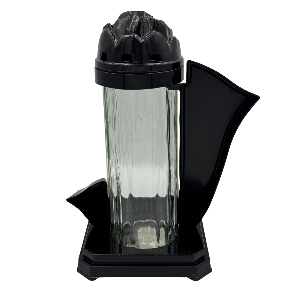 Znicz szklany Wstęga z różą Elegancki Znicz Nagrobny Ornament (5).png