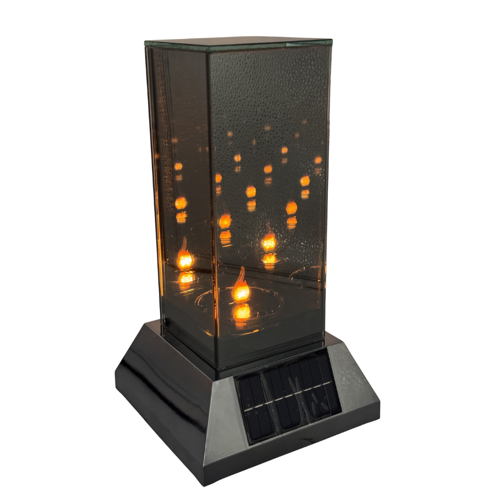 Znicz lustrzany 3D lampion przestrzenny SOLARNY nieskończony płomień 27,5cm (10).png