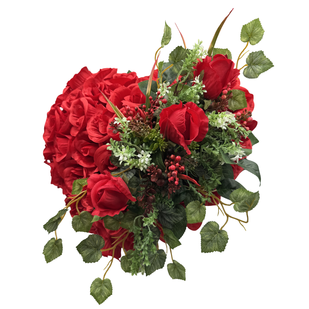 Stroik Nagrobny Serce z czerwonych róż Elegancka kompozycja na Grób (2).png