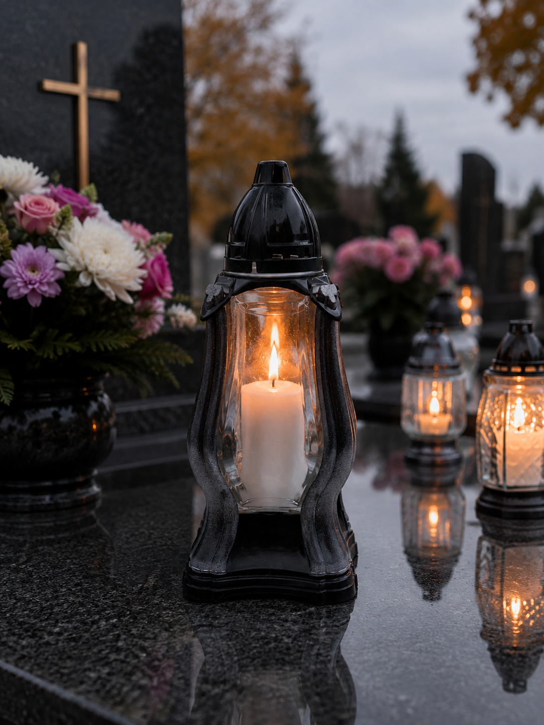 ELEGANCKI ZNICZ NAGROBNY CZARNY – KLASYCZNY LAMPION.png