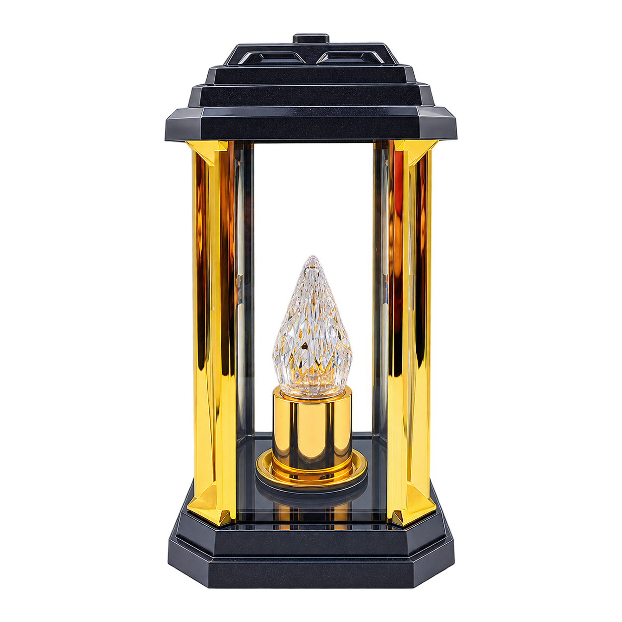 Znicz kapliczka premium czarno-złota – elegancki model premium