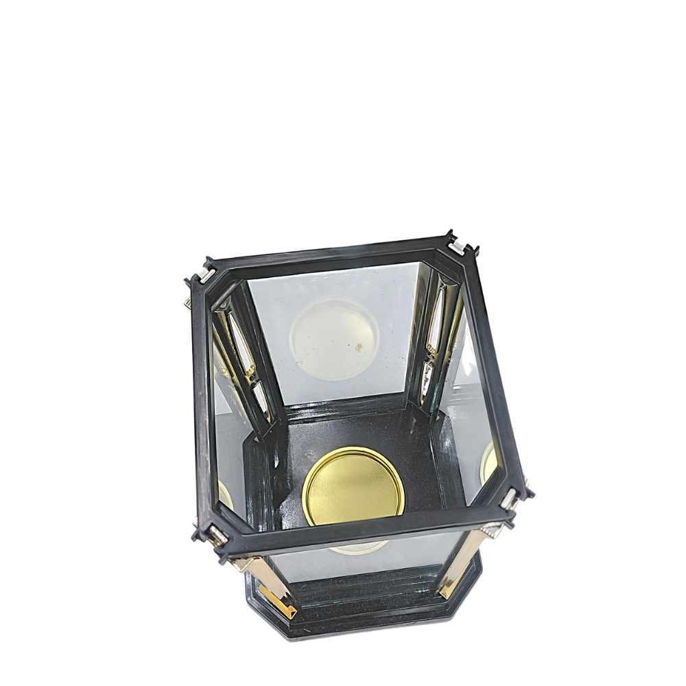 Znicz kapliczka premium czarno-złota – elegancki model premium