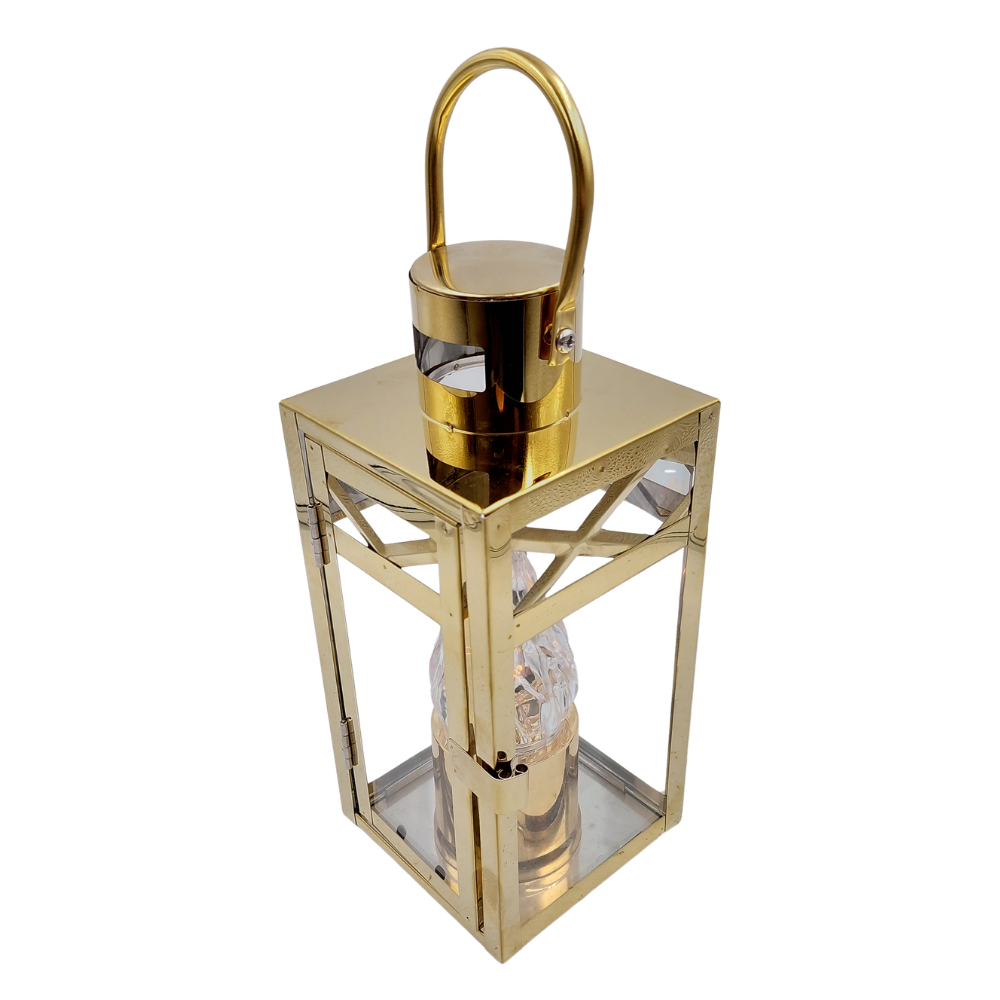 Znicz metalowy typu lampion – złoty / srebrny